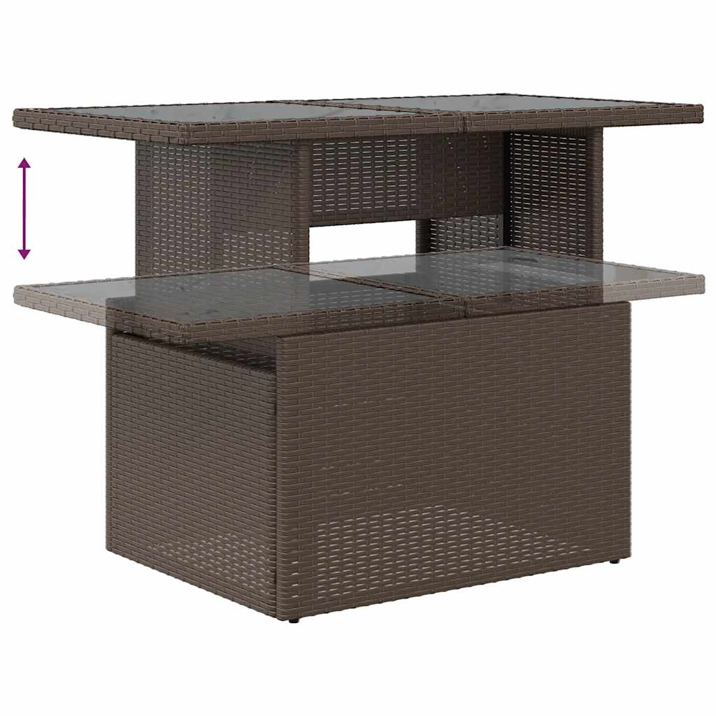 vidaXL 6-delige tuinbankset met kussens van zwart polyrotan