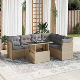 vidaXL 7-Piece Lounge Set with Cushions Poly Rattan Black