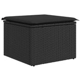 vidaXL 7-delige Loungeset met kussens poly rattan zwart