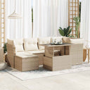 vidaXL 7-delige Loungeset met kussens poly rattan zwart
