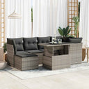 vidaXL 7-delige Loungeset met kussens poly rattan zwart