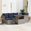 vidaXL 7-delige Loungeset met kussens poly rattan acacia zwart
