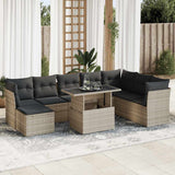 vidaXL 9-delige Loungeset met kussens poly rattan zwart