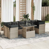 vidaXL 10-delige Loungeset met kussens poly rattan zwart