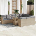 vidaXL 11-Piece Lounge Set with Cushions Poly Rattan Black