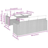 vidaXL 6-delige Loungeset met kussens poly rattan zwart