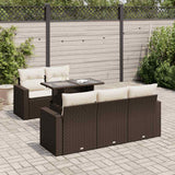 vidaXL 6-delige Loungeset met kussens poly rattan zwart