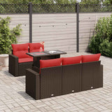 vidaXL 6-delige Loungeset met kussens poly rattan acacia zwart