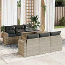 vidaXL 7-delige Loungeset met kussens poly rattan zwart