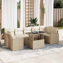 vidaXL 8-delige Loungeset met kussens poly rattan zwart