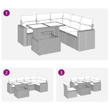 vidaXL 6-Piece Garden Sofa Set with Cushions Black Poly Rattan