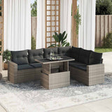 vidaXL 7-delige Loungeset met kussens poly rattan zwart