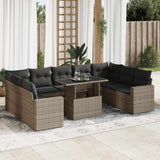 vidaXL 10-Piece Lounge Set with Cushions Poly Rattan Black