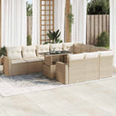 vidaXL 11-delige Loungeset met kussens poly rattan zwart