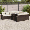 vidaXL 11-delige Loungeset met kussens poly rattan zwart