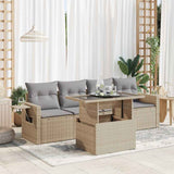 vidaXL 5-piece Lounge Set with Cushions Poly Rattan Black