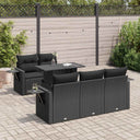 vidaXL 6-Piece Lounge Set with Cushions Poly Rattan Black