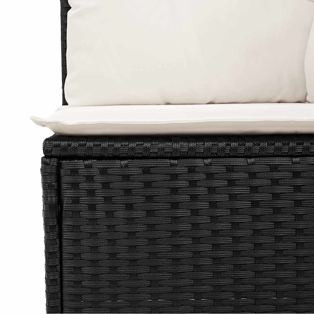 vidaXL 6-Piece Lounge Set with Cushions Poly Rattan Black