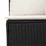 vidaXL 6-Piece Lounge Set with Cushions Poly Rattan Black