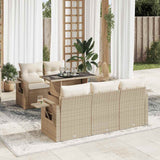 vidaXL 6-Piece Lounge Set with Cushions Poly Rattan Black
