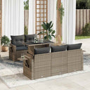 vidaXL 6-Piece Lounge Set with Cushions Poly Rattan Black