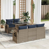 vidaXL 6-delige Loungeset met kussens poly rattan acacia zwart