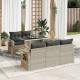 vidaXL 6-Piece Lounge Set with Cushions Poly Rattan Black