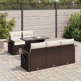 vidaXL 6-Piece Lounge Set with Cushions Poly Rattan Black