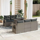 vidaXL 7-delige Loungeset met kussens poly rattan zwart