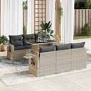 vidaXL 7-delige Loungeset met kussens poly rattan zwart