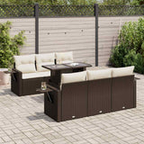 vidaXL 7-delige Loungeset met kussens poly rattan zwart