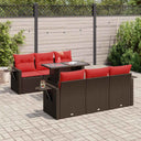 vidaXL 7-delige Loungeset met kussens poly rattan acacia zwart