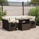 vidaXL 7-delige Loungeset met kussens poly rattan zwart