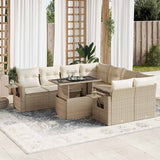 vidaXL 9-piece Poly Rattan Lounge Set with Cushions Black