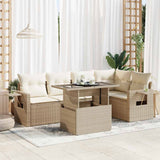 vidaXL 6-Piece Lounge Set with Cushions Poly Rattan Black