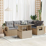 vidaXL 6-Piece Lounge Set with Cushions Poly Rattan Black