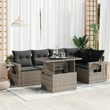 vidaXL 6-Piece Lounge Set with Cushions Poly Rattan Black