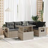 vidaXL 6-Piece Lounge Set with Cushions Poly Rattan Black