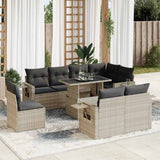 vidaXL 9-delige Loungeset met kussens poly rattan zwart