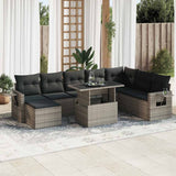 vidaXL 9-delige Loungeset met kussens poly rattan zwart