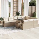vidaXL 11-Piece Lounge Set with Cushions Poly Rattan Black