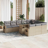 vidaXL 11-Piece Lounge Set with Cushions Poly Rattan Black