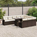 vidaXL 11-Piece Lounge Set with Cushions Poly Rattan Black