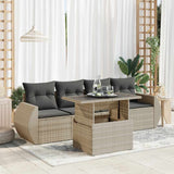 vidaXL 5-Piece Lounge Set with Cushions Poly Rattan Black