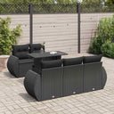 vidaXL 6-Piece Lounge Set with Cushions Poly Rattan Black