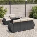 vidaXL 6-Piece Lounge Set with Cushions Poly Rattan Black