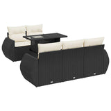 vidaXL 6-Piece Lounge Set with Cushions Poly Rattan Black
