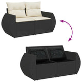 vidaXL 6-Piece Lounge Set with Cushions Poly Rattan Black