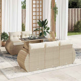 vidaXL 6-Piece Lounge Set with Cushions Poly Rattan Black
