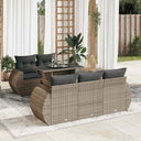 vidaXL 6-Piece Lounge Set with Cushions Poly Rattan Black